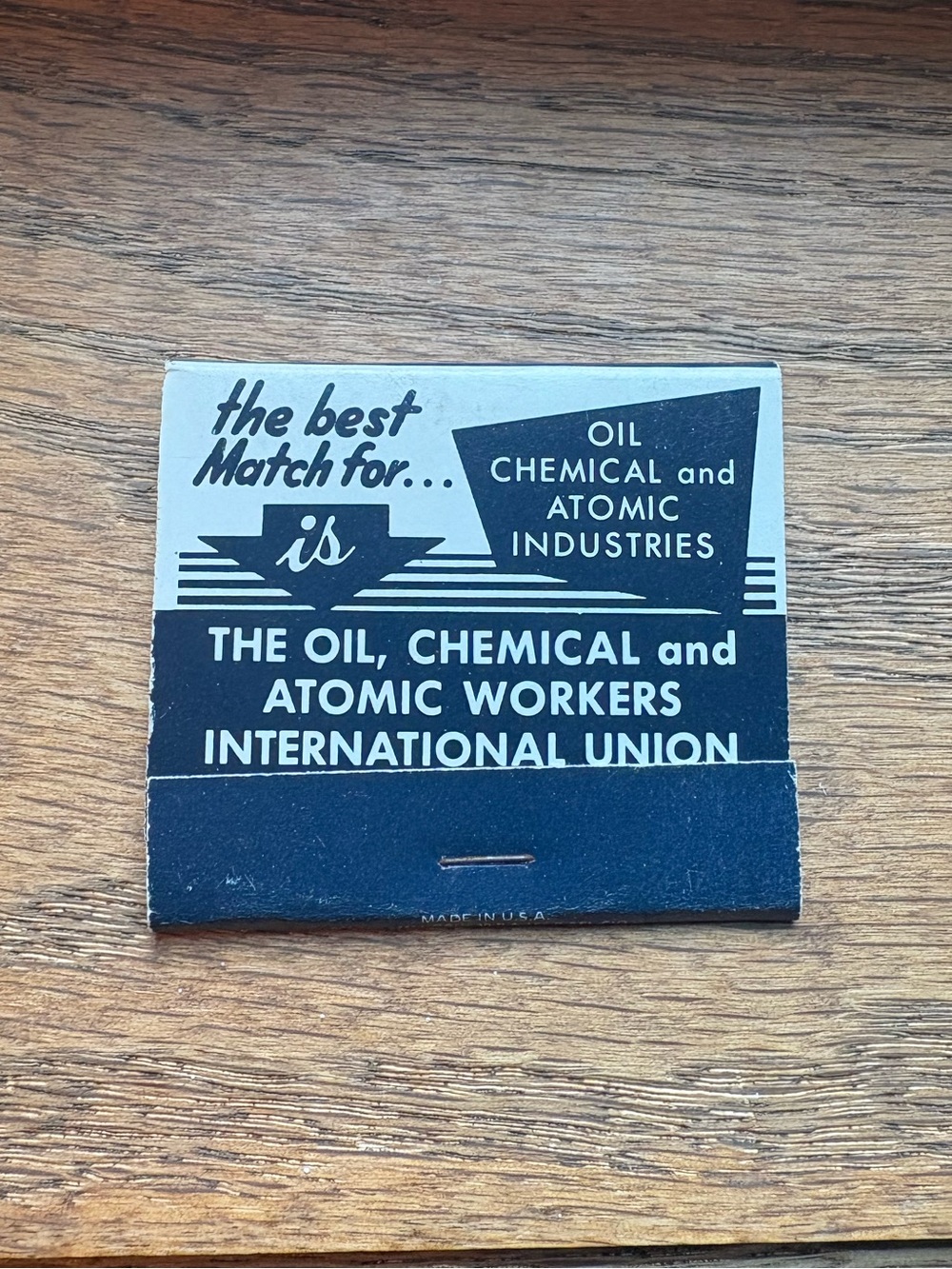 Vintage Oil Union Matchbook New